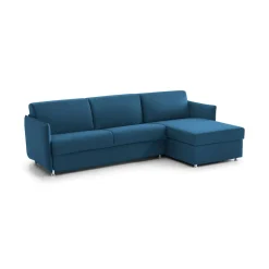Divani Angolari|Divani Fissi Con Penisola > Dmora Divano Fisso con Penisola Sfoderabile Reversibile 260x160 cm, Idrorepellente Multiposizione Made in Italy - Posina Blu