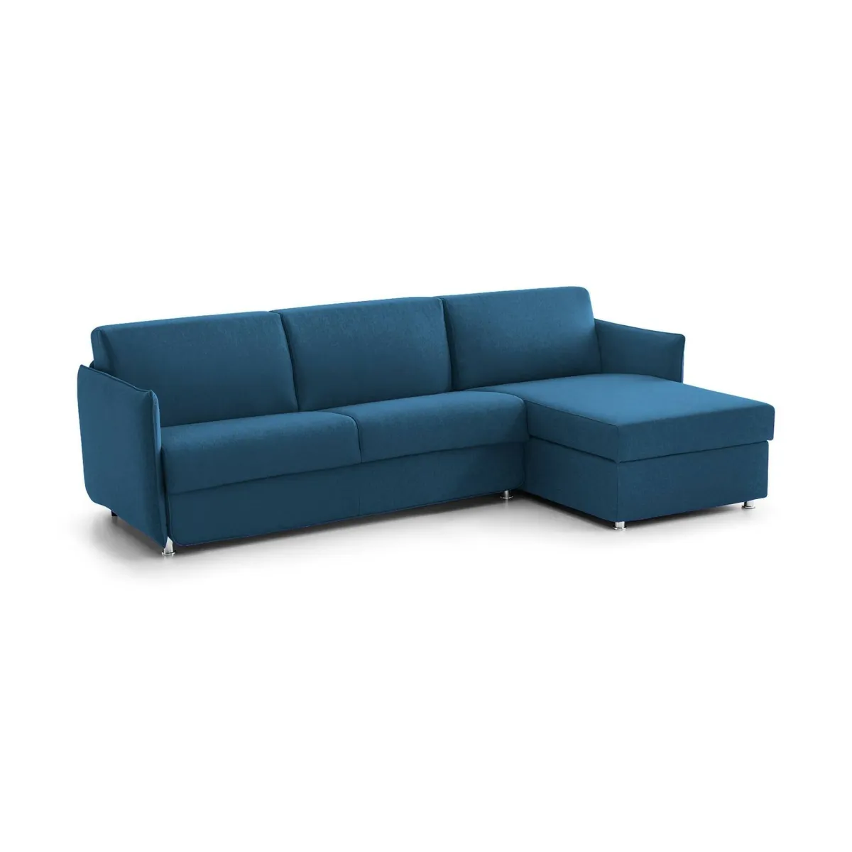 Divani Angolari|Divani Fissi Con Penisola > Dmora Divano Fisso con Penisola Sfoderabile Reversibile 260x160 cm, Idrorepellente Multiposizione Made in Italy - Posina Blu