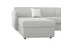Divani Angolari|Divani Fissi Con Penisola > Dmora Divano Fisso con Penisola Sfoderabile Idrorepellente Multiposizione 280x160 cm, Lavabile Made in Italy - Vigonovo Grigio Chiaro