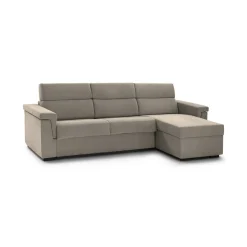 Divano Fisso con Penisola Grigio Tortora Sfoderabile Reversibile 285x160 cm, Idrorepellente Multiposizione Made in Italy - Cintano