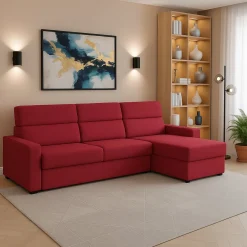 Divani Angolari|Divani Fissi Con Penisola > Dmora Divano Fisso con Penisola Sfoderabile Reversibile 285x160 cm, Idrorepellente Multiposizione Made in Italy - Ceto Rosso