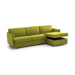 Divani Angolari|Divani Fissi Con Penisola > Dmora Divano Fisso con Penisola Sfoderabile Reversibile 260x160 cm, Idrorepellente Multiposizione Made in Italy - Posina Verde