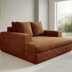 Divani Fissi 2 Posti > Dmora Divano Fisso 2 Posti Cuscini Sfoderabili Braccioli 162x167x86h cm, Posti a Sedere 2 - Comazzo Arancione
