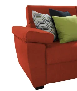 Divano Fisso 3 Posti Arancione Sfoderabile Lavabile 225x95 cm, Braccioli Made in Italy - Giffone