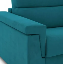 Divano Fisso 2 Posti Azzurro Sfoderabile Idrorepellente 185x95x100h cm, Lavabile Made in Italy - Lapio