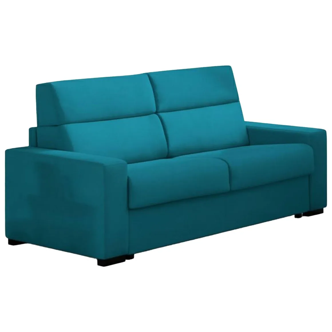Divano Fisso 2 Posti Azzurro Sfoderabile Idrorepellente 200x95x100h cm, Lavabile Made in Italy - Letino