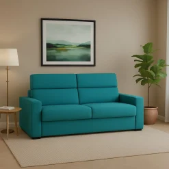 Divani Fissi 3 Posti > Dmora Divano Fisso 3 Posti Sfoderabile Lavabile 225x95 cm, Braccioli Made in Italy - Cantu Azzurro