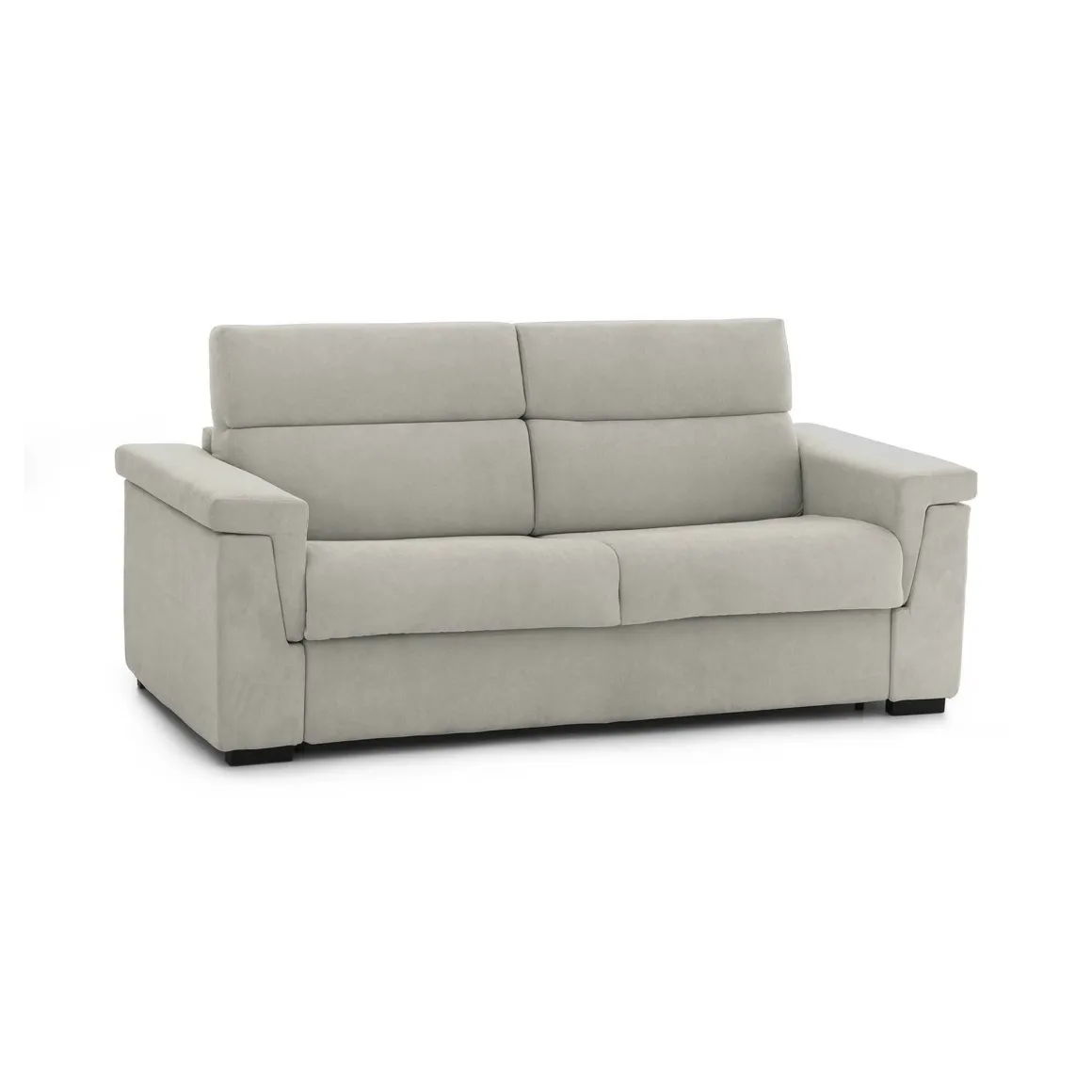 Divano Fisso 2 Posti Beige Sfoderabile Idrorepellente 185x95x100h cm, Lavabile Made in Italy - Lapio