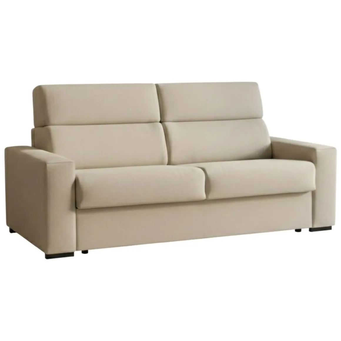 Divano Fisso 3 Posti Beige Sfoderabile Lavabile 220x95 cm, Braccioli Made in Italy - Ozegna