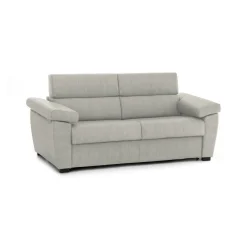 Divano Fisso 3 Posti Beige Sfoderabile Lavabile 225x95 cm, Braccioli Made in Italy - Giffone