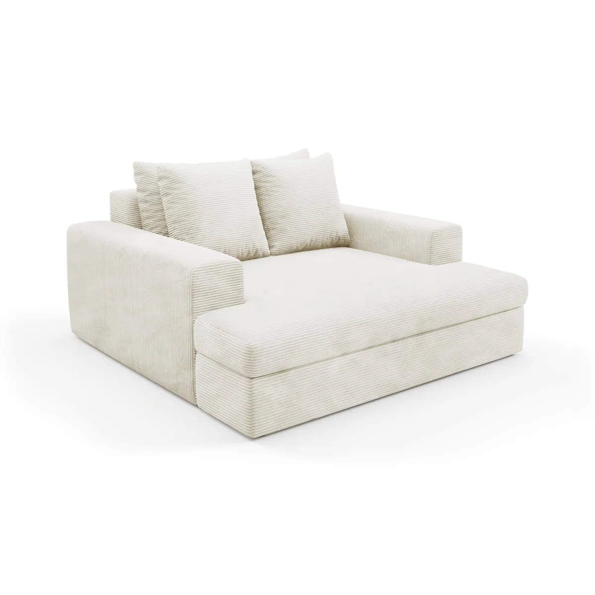 Divani Fissi 2 Posti > Dmora Divano Fisso 2 Posti Cuscini Sfoderabili Braccioli 162x167x86h cm, Posti a Sedere 2 - Comazzo Bianco Crema