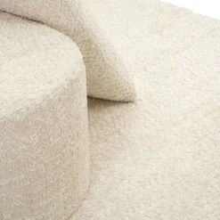 Divani Fissi 2 Posti > Dmora Divano Fisso 2 Posti Bianco Crema oro Effetto Velluto Trapuntato Cuscini Inclusi 130x83x91h cm, Braccioli - Diskit Oro, Bianco Crema