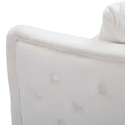 Divani Fissi 2 Posti > Dmora Divano Fisso 2 Posti Bianco oro Effetto Velluto Cuscini Inclusi 127x74x71h cm, Braccioli - Dingle Oro, Bianco