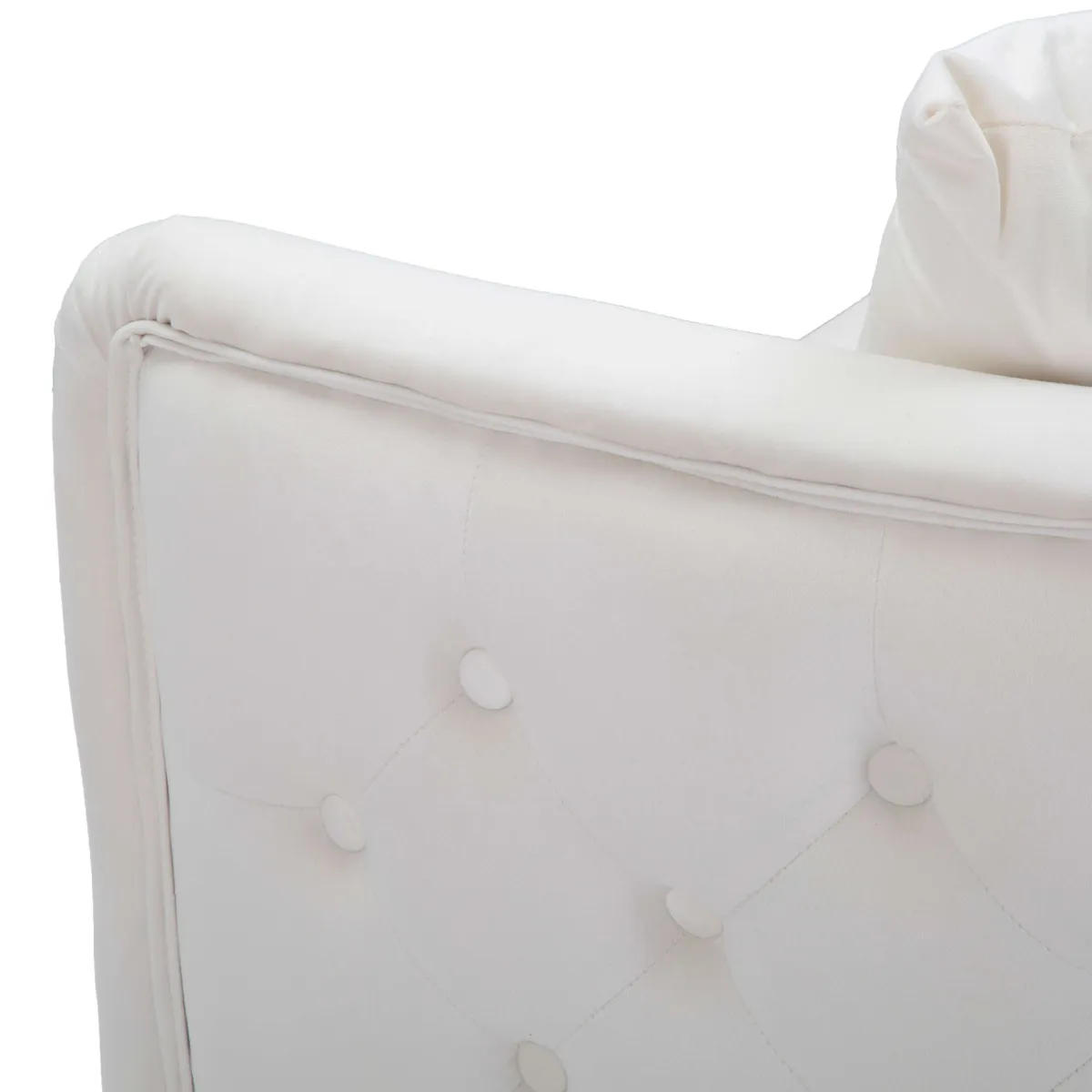 Divani Fissi 2 Posti > Dmora Divano Fisso 2 Posti Bianco oro Effetto Velluto Cuscini Inclusi 127x74x71h cm, Braccioli - Dingle Oro, Bianco