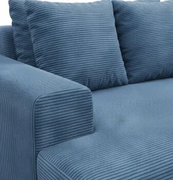 Divani Fissi 2 Posti > Dmora Divano Fisso 2 Posti Cuscini Sfoderabili Braccioli 162x167x86h cm, Posti a Sedere 2 - Comazzo Blu