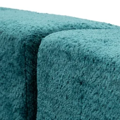 Divano Fisso 2 Posti blu Petrolio Rivestimento in Tessuto Bouclè Posti a Sedere 2 40x43x115h cm, Braccioli - Masule