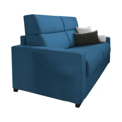 Divano Fisso 2 Posti blu Sfoderabile Idrorepellente 200x95x100h cm, Lavabile Made in Italy - Letino