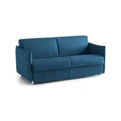 Divani Fissi 3 Posti > Dmora Divano Fisso 3 Posti Sfoderabile Lavabile 200x95 cm, Braccioli Made in Italy - Severo Blu