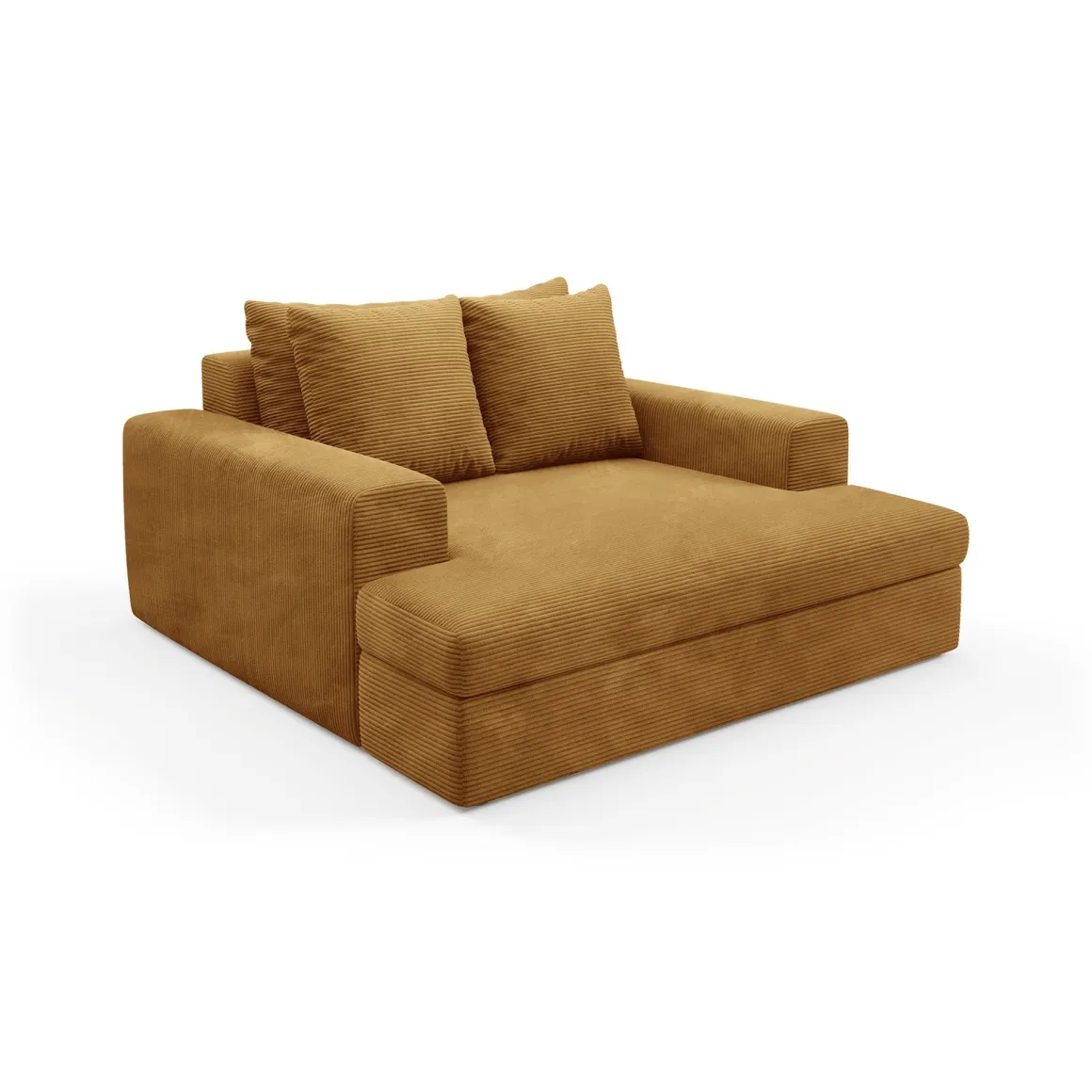 Divano Fisso 2 Posti Giallo Ocra Cuscini Sfoderabili Braccioli 162x167x86h cm, Posti a Sedere 2 - Comazzo