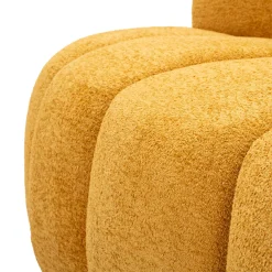 Divani Fissi 2 Posti > Dmora Divano Fisso 2 Posti Posti a Sedere 2 Materiale Struttura in Legno Nobilitato 82x58x147h cm, Altezza Seduta 40 cm - Alchi Giallo Senape