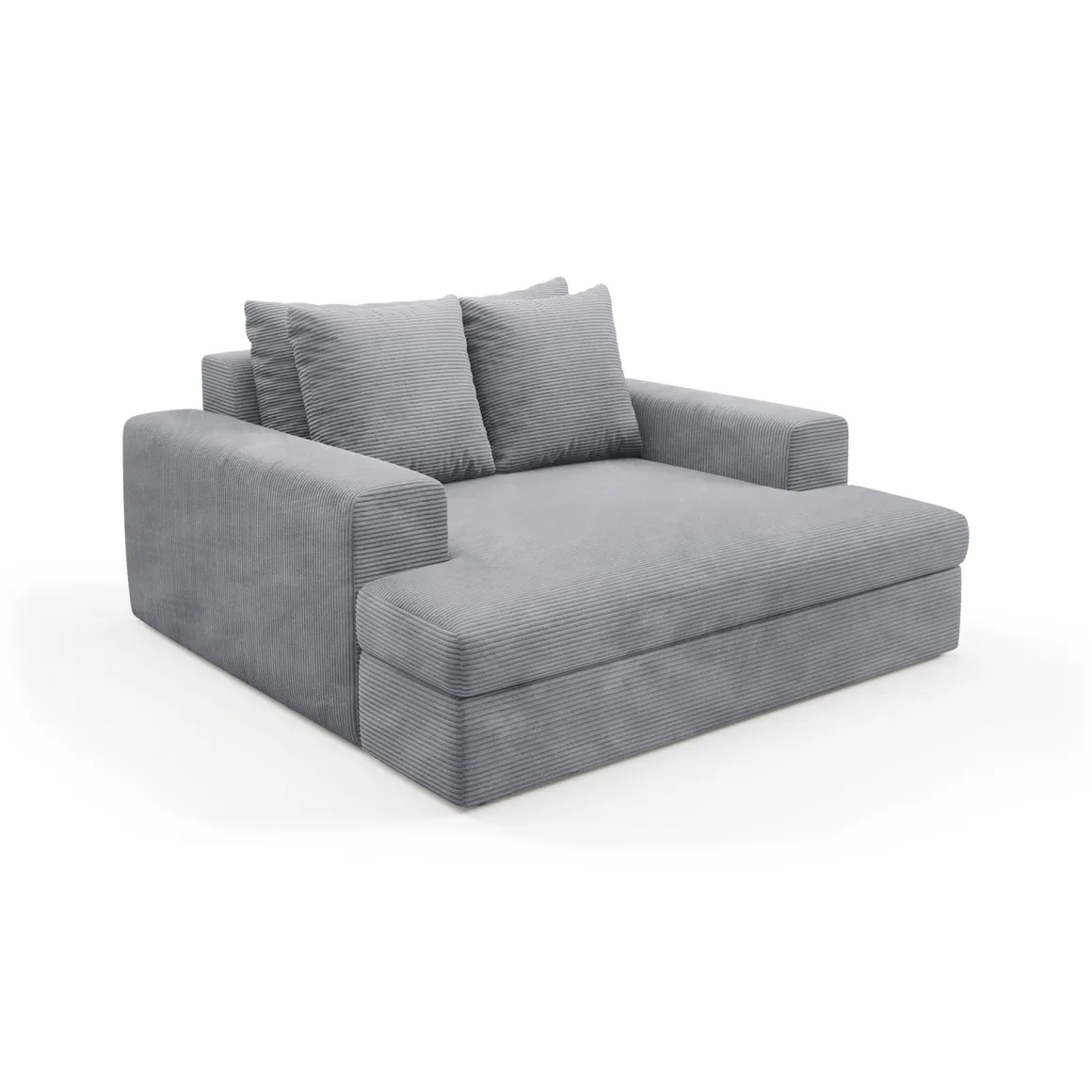 Divano Fisso 2 Posti Grigio Chiaro Cuscini Sfoderabili Braccioli 162x167x86h cm, Posti a Sedere 2 - Comazzo
