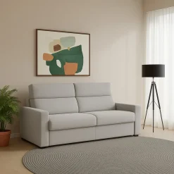 Divano Fisso 2 Posti Grigio Chiaro Sfoderabile Idrorepellente 180x95x100h cm, Lavabile Made in Italy - Vialfre