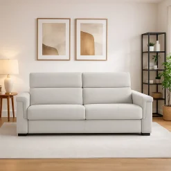 Divani Fissi 2 Posti > Dmora Divano Fisso 2 Posti Sfoderabile Idrorepellente 185x95x100h cm, Lavabile Made in Italy - Pisogne Grigio Chiaro