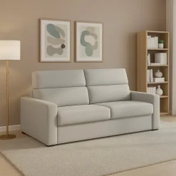 Divani Fissi 2 Posti > Dmora Divano Fisso 2 Posti Sfoderabile Idrorepellente 205x95x100h cm, Lavabile Made in Italy - Flaibano Grigio Chiaro