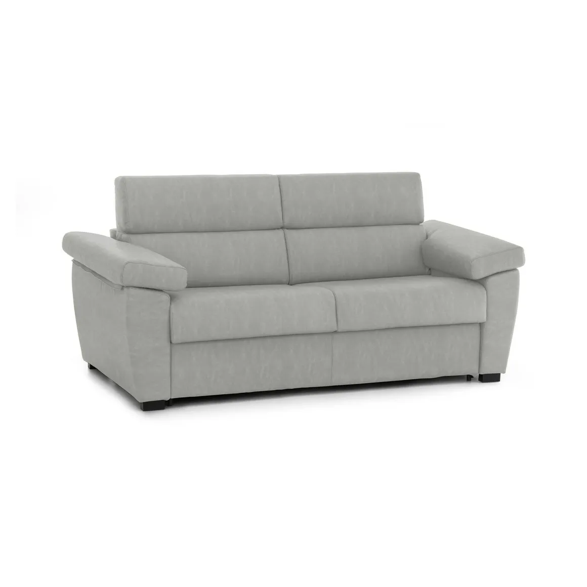 Divano Fisso 2 Posti Grigio Chiaro Sfoderabile Idrorepellente 205x95x100h cm, Lavabile Made in Italy - Gorreto