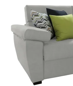 Divano Fisso 2 Posti Grigio Chiaro Sfoderabile Idrorepellente 205x95x100h cm, Lavabile Made in Italy - Gorreto