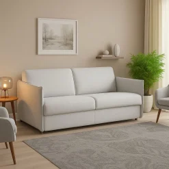 Divani Fissi 3 Posti > Dmora Divano Fisso 3 Posti Sfoderabile Lavabile 200x95 cm, Braccioli Made in Italy - Severo Grigio Chiaro