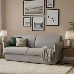 Divano Fisso 2 Posti Grigio Sfoderabile Idrorepellente 180x95x90h cm, Lavabile Made in Italy - Varedo