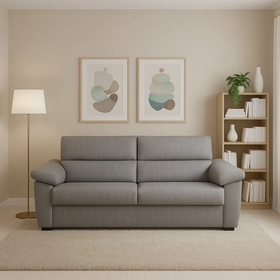 Divani Fissi 2 Posti > Dmora Divano Fisso 2 Posti Sfoderabile Idrorepellente 200x95x100h cm, Lavabile Made in Italy - Letino Grigio