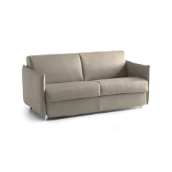 Divano Fisso 2 Posti Grigio Tortora Sfoderabile Idrorepellente 160x95x90h cm, Lavabile Made in Italy - Monleale