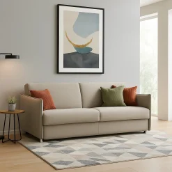 Divano Fisso 2 Posti Grigio Tortora Sfoderabile Idrorepellente 180x95x90h cm, Lavabile Made in Italy - Varedo