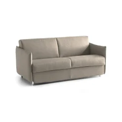 Divano Fisso 2 Posti Grigio Tortora Sfoderabile Idrorepellente 180x95x90h cm, Lavabile Made in Italy - Varedo