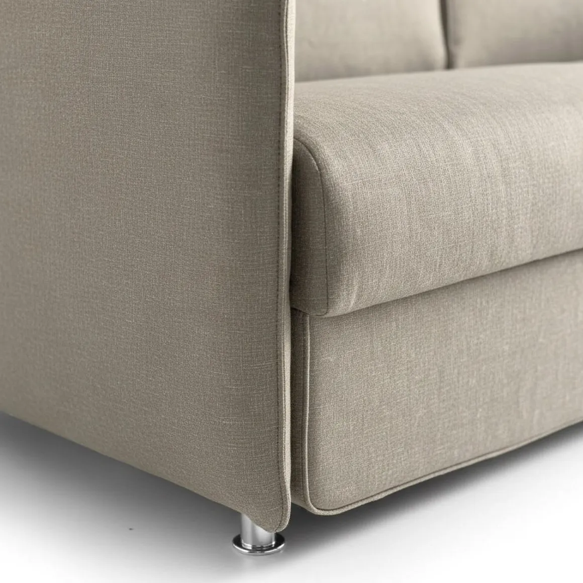 Divano Fisso 2 Posti Grigio Tortora Sfoderabile Idrorepellente 180x95x90h cm, Lavabile Made in Italy - Varedo