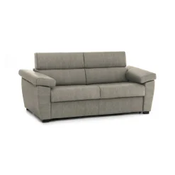 Divano Fisso 2 Posti Grigio Tortora Sfoderabile Idrorepellente 185x95x100h cm, Lavabile Made in Italy - Pisogne