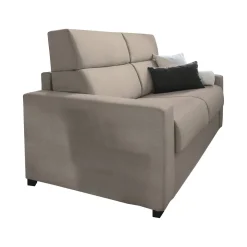 Divano Fisso 3 Posti Grigio Tortora Sfoderabile Lavabile 220x95 cm, Braccioli Made in Italy - Ozegna