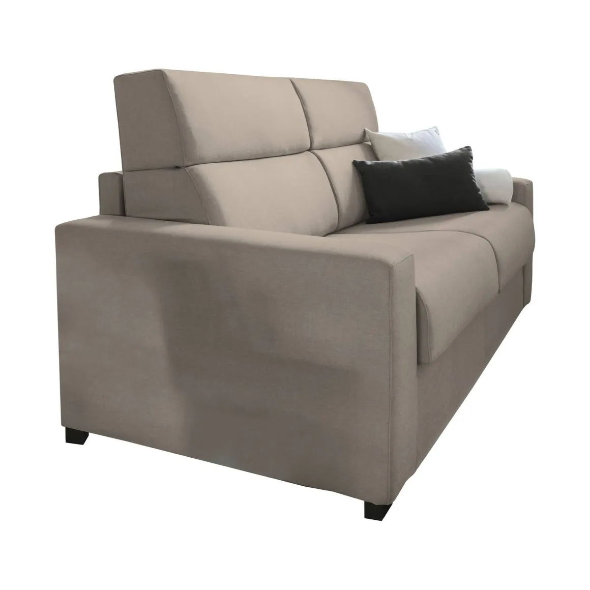 Divano Fisso 3 Posti Grigio Tortora Sfoderabile Lavabile 220x95 cm, Braccioli Made in Italy - Ozegna