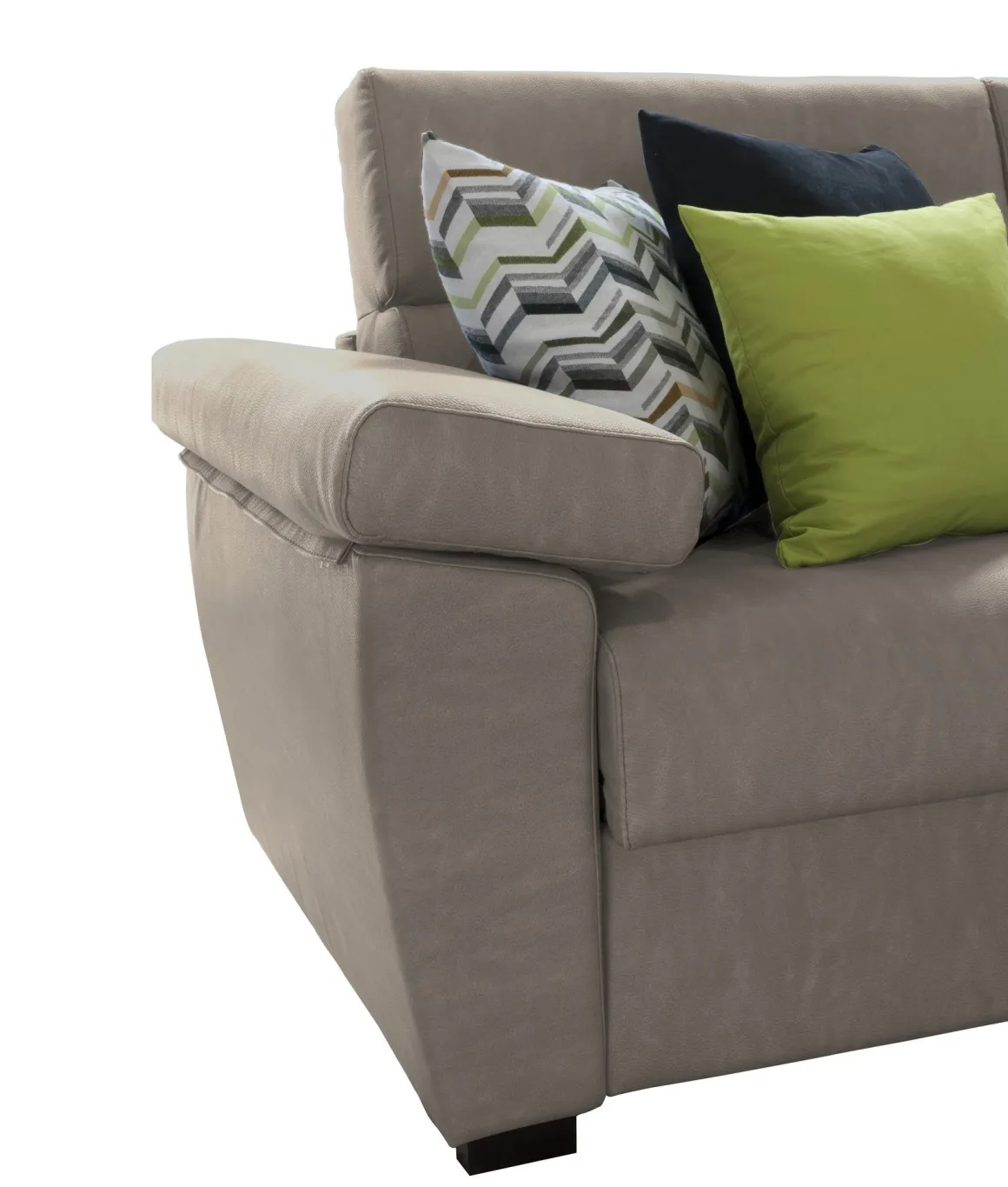 Divano Fisso 3 Posti Grigio Tortora Sfoderabile Lavabile 225x95 cm, Braccioli Made in Italy - Giffone