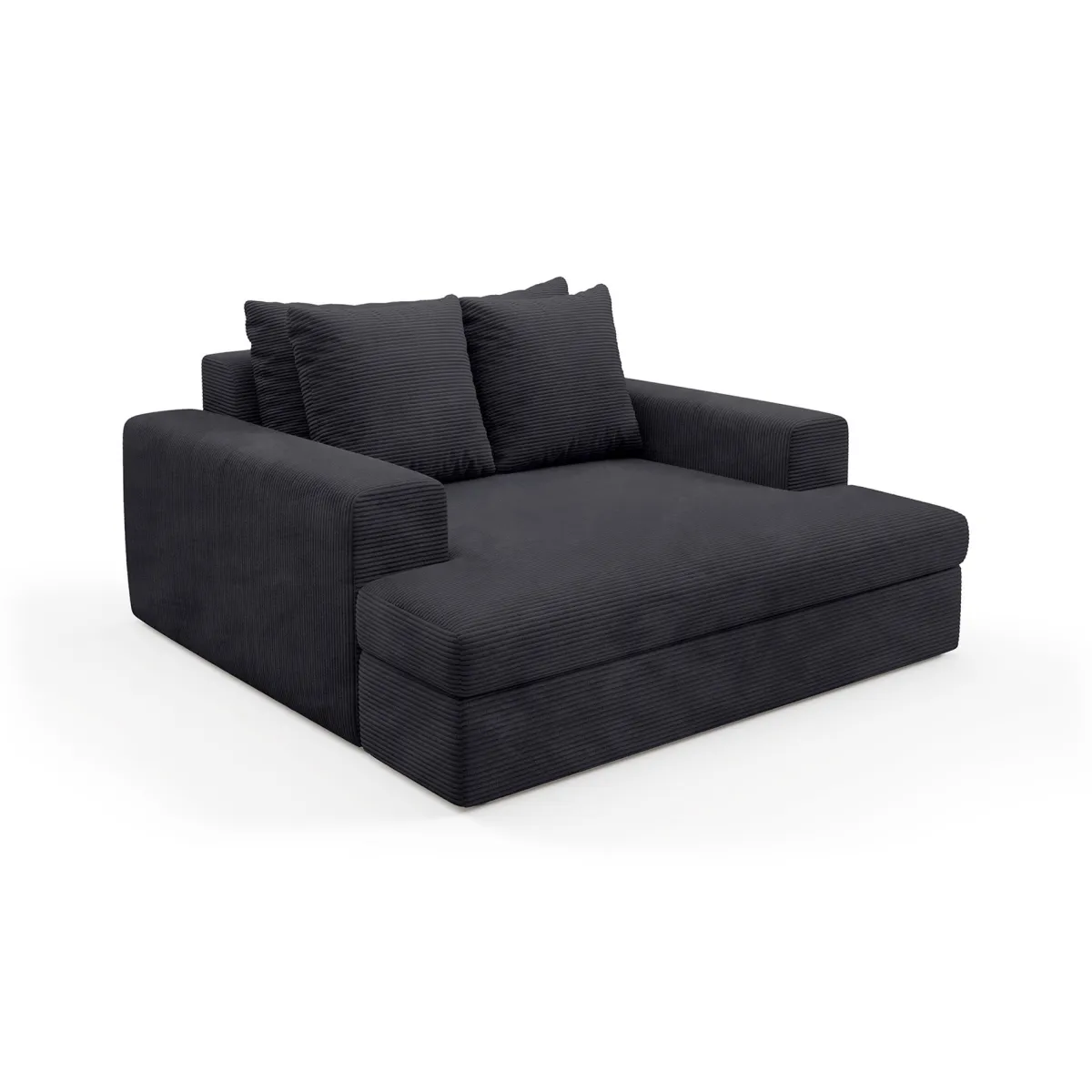 Divani Fissi 2 Posti > Dmora Divano Fisso 2 Posti Cuscini Sfoderabili Braccioli 162x167x86h cm, Posti a Sedere 2 - Comazzo Nero