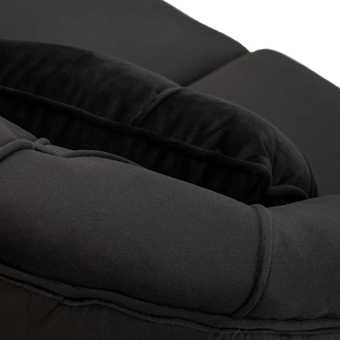 Divano Fisso 2 Posti Nero oro Effetto Velluto Trapuntato Braccioli 130x83x91h cm, Cuscini Inclusi - Diskit