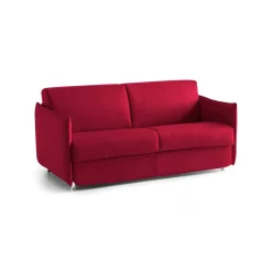 Divani Fissi 2 Posti > Dmora Divano Fisso 2 Posti Sfoderabile Idrorepellente 160x95x90h cm, Lavabile Made in Italy - Monleale Rosso