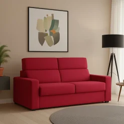 Divano Fisso 2 Posti Rosso Sfoderabile Idrorepellente 180x95x100h cm, Lavabile Made in Italy - Vialfre