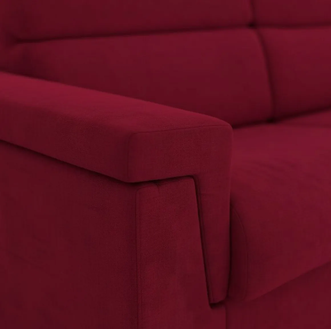 Divano Fisso 2 Posti Rosso Sfoderabile Idrorepellente 185x95x100h cm, Lavabile Made in Italy - Lapio