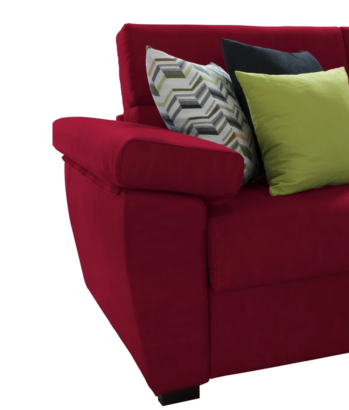 Divano Fisso 3 Posti Rosso Sfoderabile Lavabile 225x95 cm, Braccioli Made in Italy - Giffone