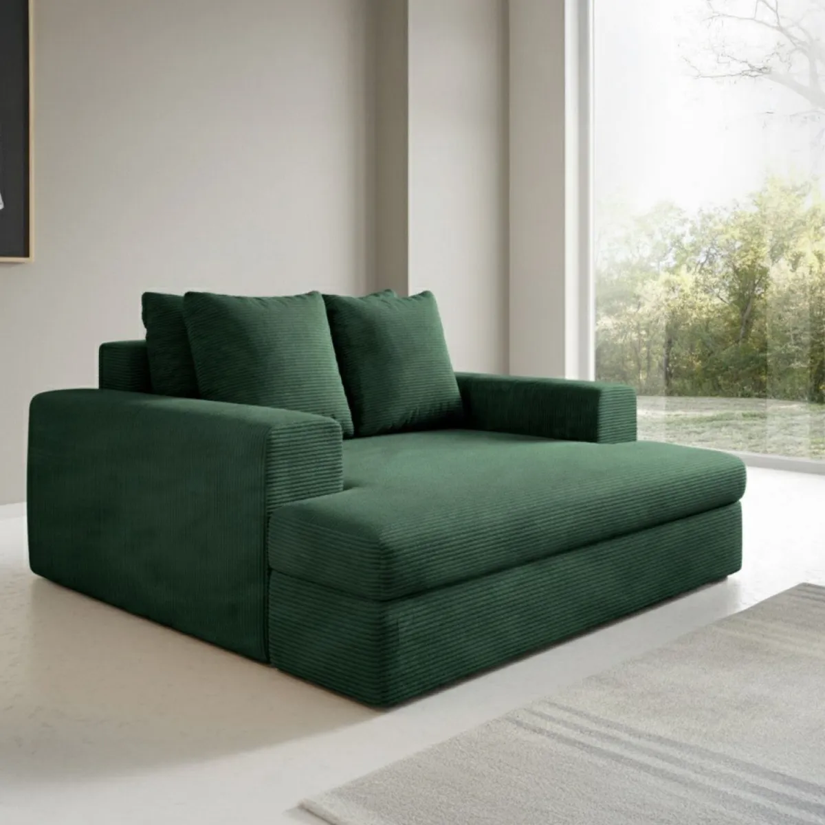 Divani Fissi 2 Posti > Dmora Divano Fisso 2 Posti Cuscini Sfoderabili Braccioli 162x167x86h cm, Posti a Sedere 2 - Comazzo Verde