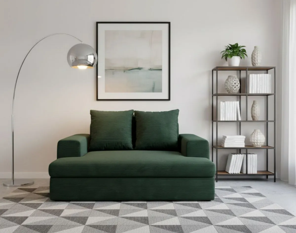 Divani Fissi 2 Posti > Dmora Divano Fisso 2 Posti Cuscini Sfoderabili Braccioli 162x167x86h cm, Posti a Sedere 2 - Comazzo Verde