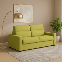 Divano Fisso 2 Posti Verde Sfoderabile Idrorepellente 180x95x100h cm, Lavabile Made in Italy - Vialfre